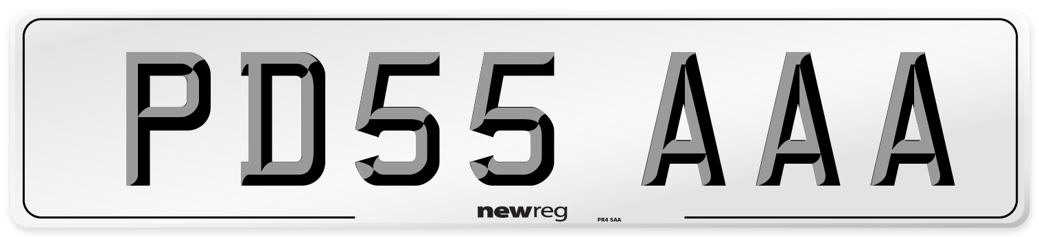 PD55 AAA Number Plate from New Reg